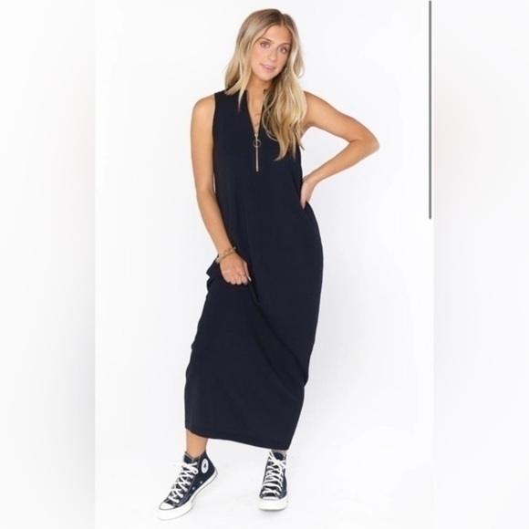 NWT! SHOW ME YOUR MUMU CHARLIE ZIP MAXI SWEATER DRESS - BLACK - Picture 5 of 7